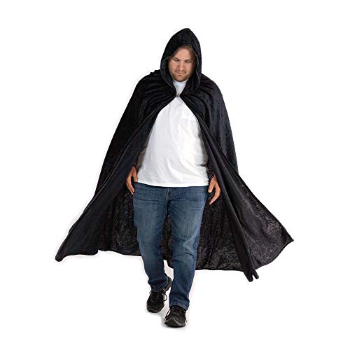 Everfan Black Hooded Cape For Adults | Cloak With Hood For Halloween, Cosplay, Costume, Dress Up #TOP5