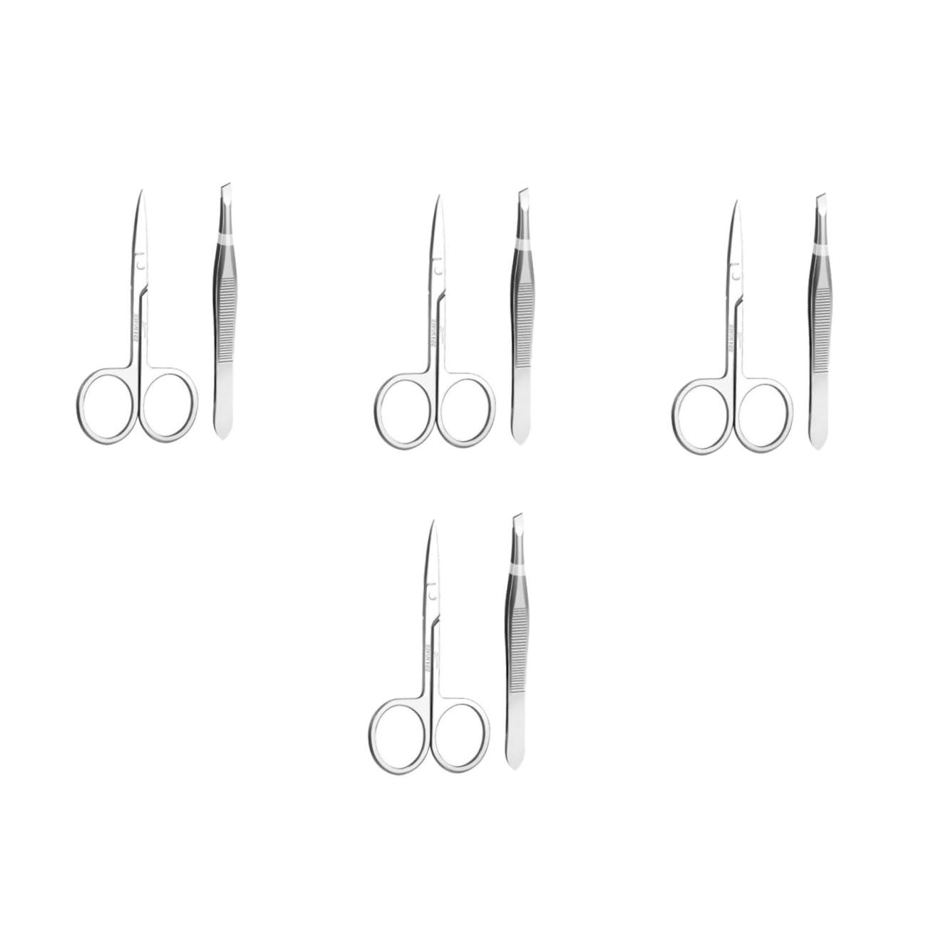 Didiseaon 4 Set set di tagliacapelli per sopracciglia forbici per del naso tagliacapelli per il viso abito fermagli per sopracciglia pinzette per sopracciglia cosmetico impostare