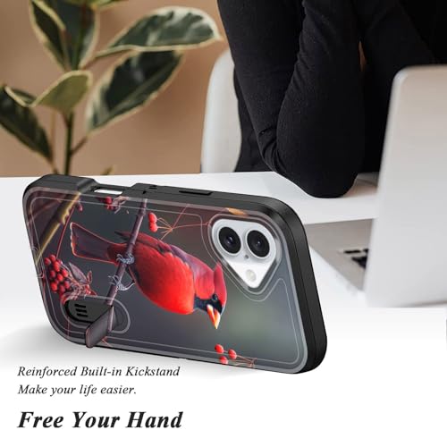 Coque iPhone 16 Plus oiseau cardinal idéale pour les activités extérieures et le streaming vidéo