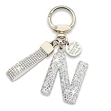 Initial Letter Keychain for Women Girls, Bling Rhinestone Sparkly Cute Keychains for Car Keys, keyring for Backpack Purse, Lanyard Personalized Alphabet Letter A-Z Gift