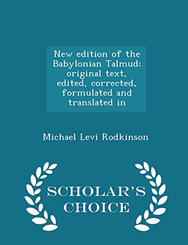 New Edition of the Babylonian Talmud; Original ... 1296392457 Book Cover