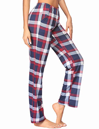 Ekouaer Women's 100% Cotton Super Soft Plaid Pajama Lounge Pants With Pockets (Plaid7,L) #TOP1