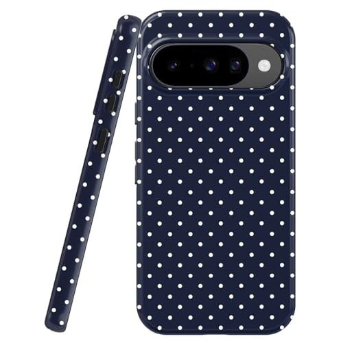 uCOLOR for Google Pixel 10/10 Pro Case Navy Blue Polka Dot