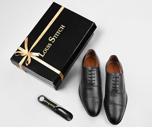 Image of LOUIS STITCH Derby Formal Shoes for Men | Lace-Up Cap Toe | Ideal for Business, Casual, Parties (RGCTBB)