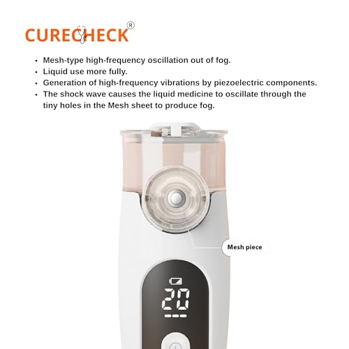 Image of Portable Mesh Nebulizer With Digital Screen | Humidifier for Baby & Adults | Handheld Personal Nebulizer | Travel Friendly | Lightweight | Batteries & USB Included