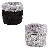 CRUOXIBB Womens Winter Infinity Scarf Double-Layer Soft Fleece Lined Thick Knit Neck Warmer Circle S