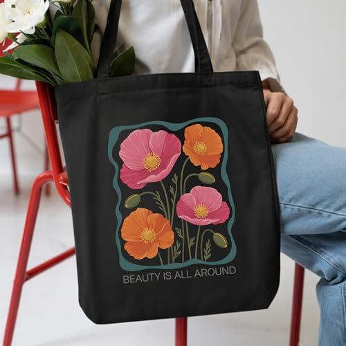 Image of Kaigan Premium Tote Bag Printed Designed Canvas Tote Bags For Women, Ecofriendly Cotton Canvas Bag for Girls Tote bag For Shopping, College, Travel, Handbag For Unisex