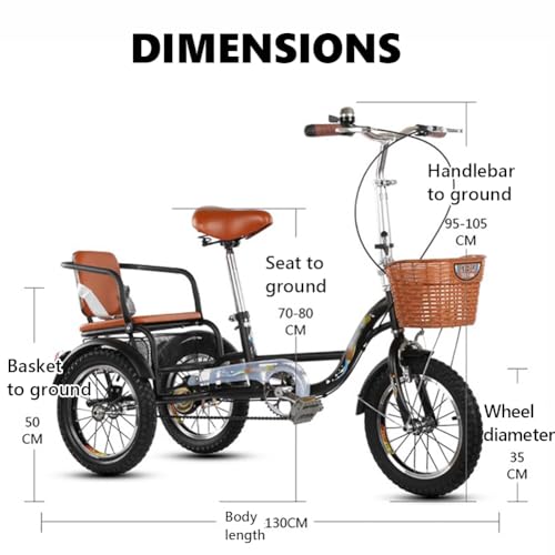 Triciclo 14 pulgadas para adultos, plegable, de carga miniatura 7