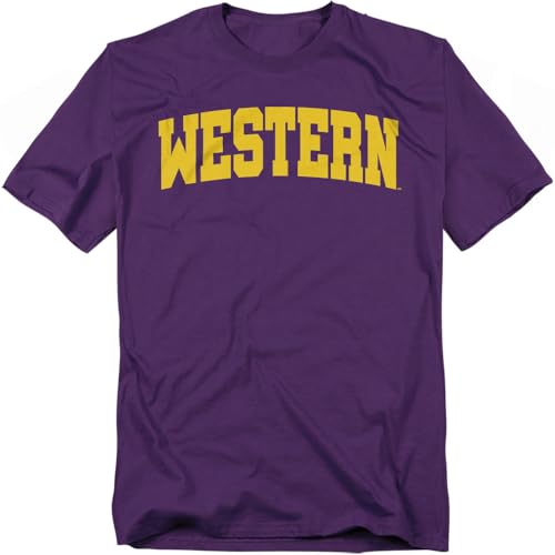 LOGOVISION Western Illinois University School Name Arch Unisex Adult T Shirt, Purple, X-Large