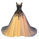 Sheer bateau neckline sleeveless long ball gown with gray tulle overlay gothic prom dress wedding dress. For white color selection, it's only white dress with black lace = white and black wedding dress prom dress = NO gray tulle overlay on ball gown ...