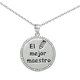  Collar El Mejor Maestro Plata de Ley con Swarovski - Regalos para profesores