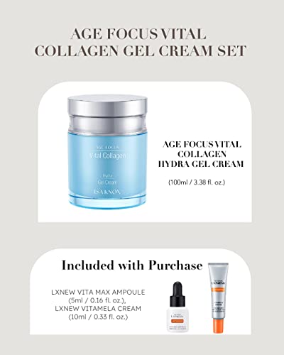 Isa-Knox-Age-Focus-Vital-Collagen-Hydra-Gel-Cream-Set-39fl-oz-Korean-Skin-Care-for-Deep-Nourishment-Hydration-by-LG-Beauty-Hydrolyzed-Collagen-Vitamins-B12-E-C