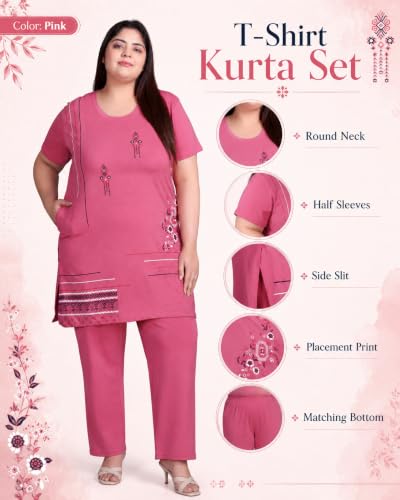 Image of In Love Women's Plus Size Printed Cotton Long-Line T-Shirt with Pocket | Cotton fabric - soft longline T-shirt with easy plus-size fit