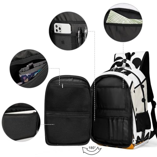 Backpack for Travel, Spooky Wave Point Print Modern Backpack Shoulder Bag with Adjustable Straps, Side Pockets & Reinforced Bottom3