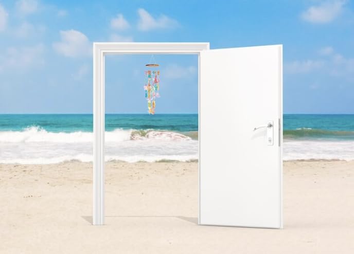 Miniatura 7 de Capiz - Campanillas de viento de concha, cómodas y protectoras de la energía negativa, sonido relajante y atractivo estético, campanillas de viento