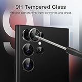 JETech Camera Lens Protector for Samsung Galaxy S23 Ultra 5G 6.8-Inch, 9H Tempered Glass Metal Individual Ring Cover, Easy Installation Tray, HD Clear, 1 Set (Phantom Black) - Image 4