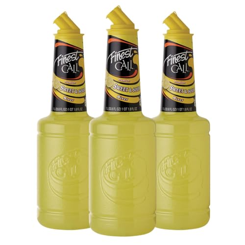 Finest Call Premium Sweet & Sour Drink Mix, 1 Liter Bottle (33.8 Fl Oz), Pack of 3
