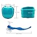 hatisan Denture Bath Box Case, False Teeth Storage Box with Hanging Net Container, Premium Mouth Guard Box with Cleaning Brush (2Pcs) …