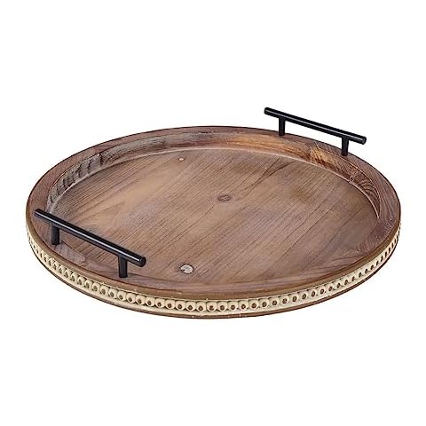 FESTWIND Wooden Round Coffee Table Tray Cover