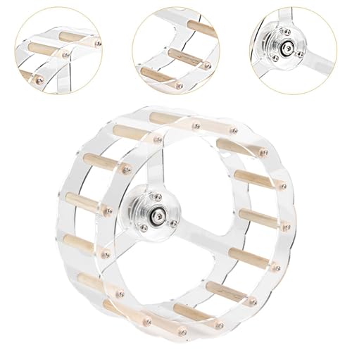 Fenteer Roda de Atividade para Papagaios, Brinquedo Acrílico para Periquitos, Pau de madeira, 19,5 c