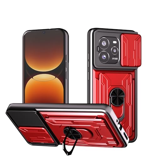 �X�}�z�P�[�X �Ή��@�� for Realme GT 7 Pro �J�[�h�X���b�g�X���C�h�� �v�b�V���� �J�����ی�@�\�t�� �ԍڗp �}�O�l�b�g�� �L�b�N�X�^���h �ϏՌ� 2-in-1 Red