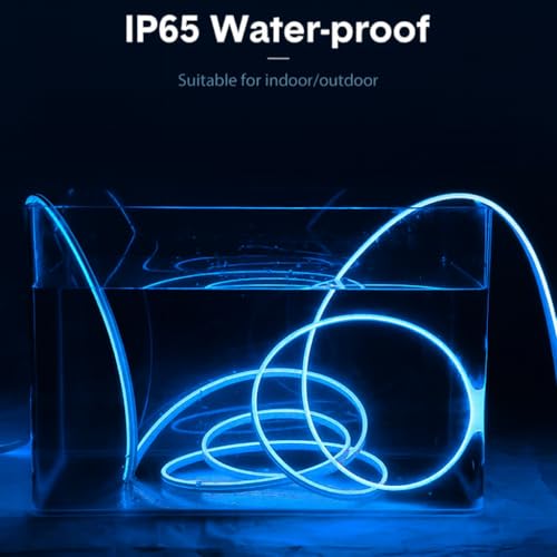 Image of Gesto 16.4 Feet Neon LED Strip Light with 12V Adapter | Cuttable & Flexible Waterproof Rope Light for Wall Decor, Indoor & Outdoor Decoration, Custom Names,Signage & Diwali Decorative Lighting- Blue