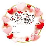Love Stickers Happy Valentine's Day Stickers Valentines Day Gift Tags 72PCS 2-Inch Pink Round Love Labels, Customizable with Sender and Recipient Information