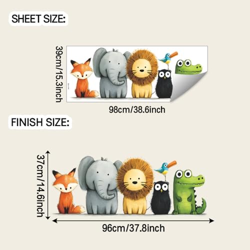 Vinilos decorativos animales selva en vinilo impermeable miniatura 2