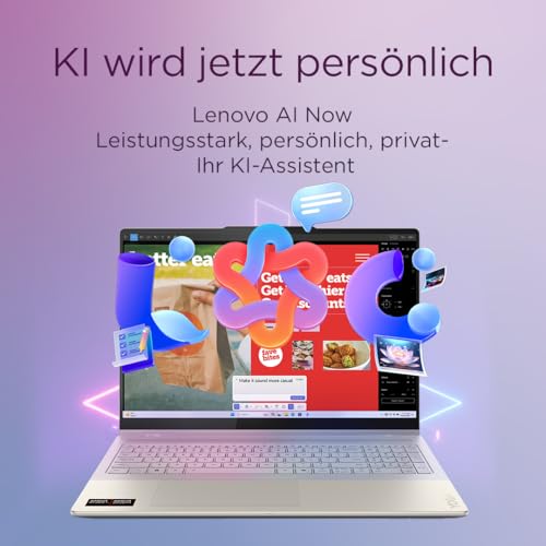 Lenovo Yoga 7 2-in-1 Laptop | Copilot+ PC | 16 2.8K OLED Touch | AMD Ryzen AI 7 350 | 32GB RAM | 1TB SSD | AMD Radeon 860M GPU | Windows 11 | QWERTZ | Seashell | 2 Monate Premium Care