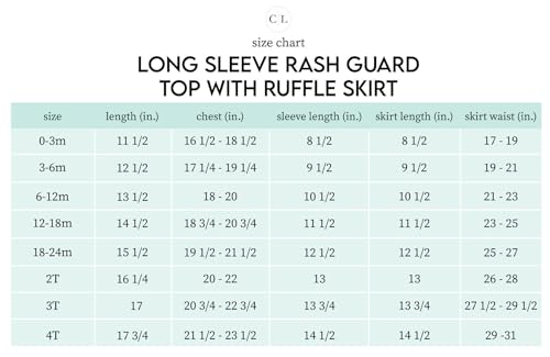 Caden Lane Infant Toddler Baby Girl Upf 50+ Rash Guard Long Sleeve Two Piece Swimsuit With Ruffle Skirt Little Girls Sun Protection thumb #5