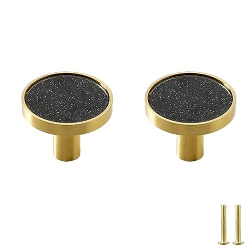 PIYYQNY Pomos Armario 2 Piezas Tirador De Latón Macizo Tirador Redondo De Concha Tirador De Cajón De Habitación Infantil Armario Puerta De Armario Tirador De Cobre(Diámetro Negro 32mm)