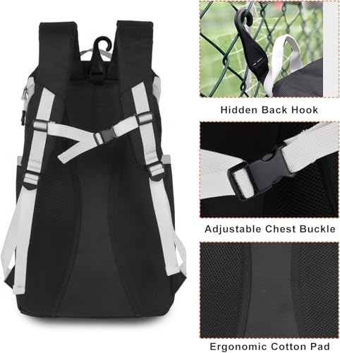 TPAID Sturdy Soccer Bag, Soccer Backpack with Shoes Compartment for Soccer Ball Basketball Baseball Volleyball Football, Large Capacity Sport Equipment Bags for Men and Women — view 4