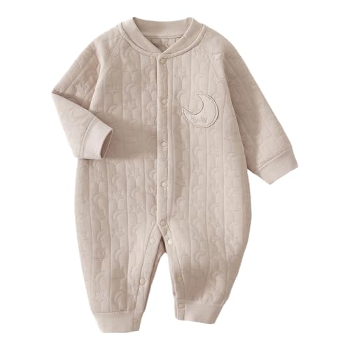 Choomo Baby pojkar flickor sparkdräkt overall mysig jumpsuit med tryckknappar nyfödda vår höst babykläder 0–18 månader, GRÅ, 62-68