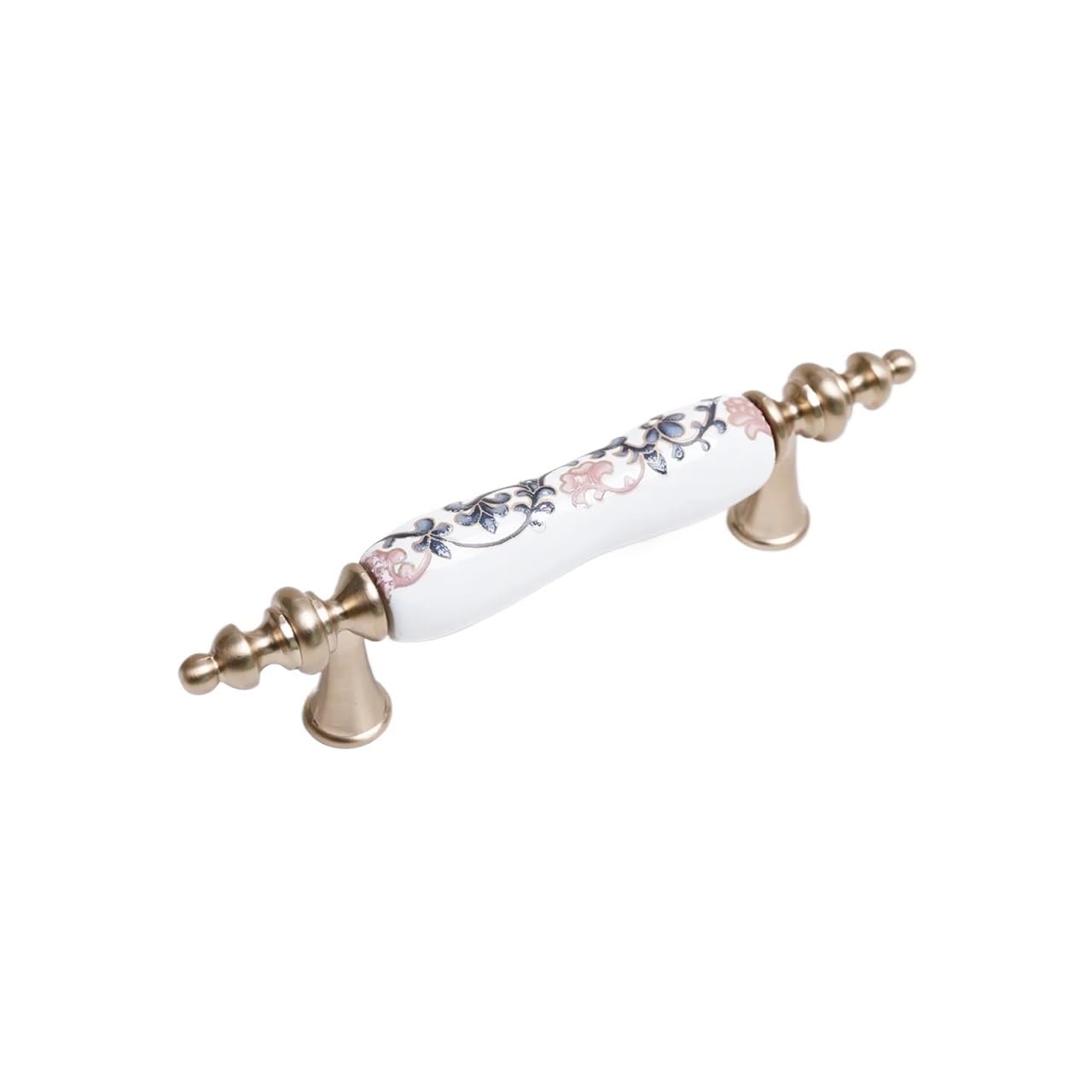 Qvorlth 201-Wf711-2Pcs Vintage Cabinet Pulls 2Pcs Chinese Style Ceramic Zinc Alloy Drawer Pull Handles Hole Spacing Wardrobe Dresser With Screws(201-Wf711-2Pcs)