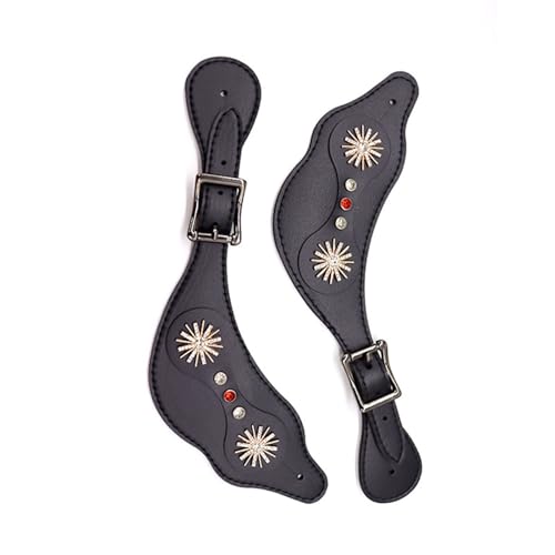 Sangle en cuir synthétique pour bottes d'équitation réglable et décorative en PU