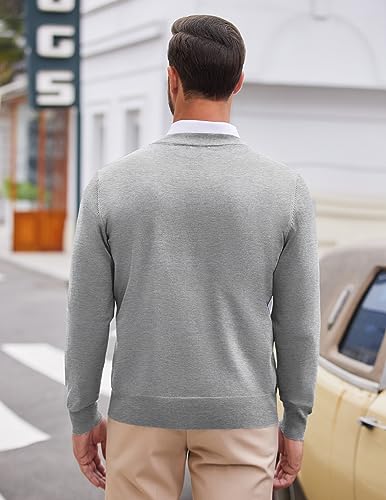 COOFANDY Mens V Neck Dress Sweater Knit Long Sleeve Slim Fit Sweaters Fashion Pullover Sweater4