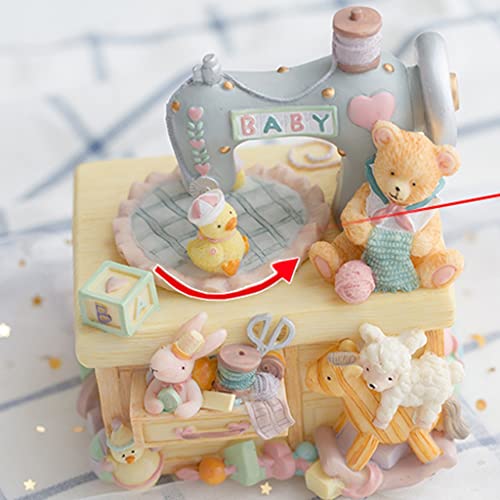 Caja de música de patito amarillo XCC musical para decoración de dormitorios 7