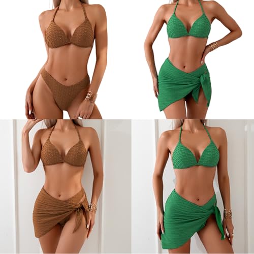 Maillot de bain 2 pièces pour femme bikini à lacets uni avec bas string