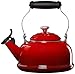 Le Creuset Enamel On Steel Whistling Tea Kettle with Metal Finishes, 1.7 qt., Cerise