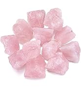 Jovivi Bulk Natural Rose Quartz Healing Crystals Rough Stones Large 1" Raw Rock Crystals for Tumb...