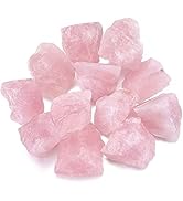 Jovivi Bulk Natural Rose Quartz Healing Crystals Rough Stones Large 1" Raw Rock Crystals for Tumb...