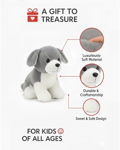 Image of Fibre Filled Stuffed Soft Animal Cute Dog Toy for Kids of Plush Hugging Soft Toy for Baby boy Girl Birthday Gift (22 cm)