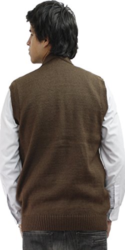 Mens Soft Alpaca Wool Knitted V Neck Sweater Button Down Golf Vest Diamond Design2