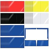 Harloon 100 Pack 2 Pocket Glossy Laminated Paper Letter Size Portfolios Folders with Pockets Colored Paper Portfolios Paper Holder for Office School Student Teacher Worker, Assorted Colors