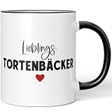 JUNIWORDS Tasse, Lieblings-Tortenbäcker, Schwarz (7771996)