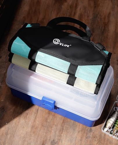 CVLIFE 6-Pocket PVC Mesh Fishing Lure Bag, Tackle Storage Organizer | 6 Storage Compartments, Waterproof PVC & Breathable Mesh, 160 Hook Covers, Retractable Sharpener, Portable Roll-Up - image 7