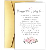 Obbyidk Poem Mother's Day Card from Daughter Son, Sweet Flower Mothers Day Card for Mommy, Happy Mother's Day to My Best Mom