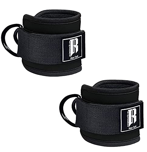 RIMSports Gym Ankle Straps for Cable Machines Attachment, Adjustable Ankle Cuffs for Cable Machine, Neoprene Padded Cable Ankle Strap for Kickbacks and Glute Workouts, Leg Straps for Working Out