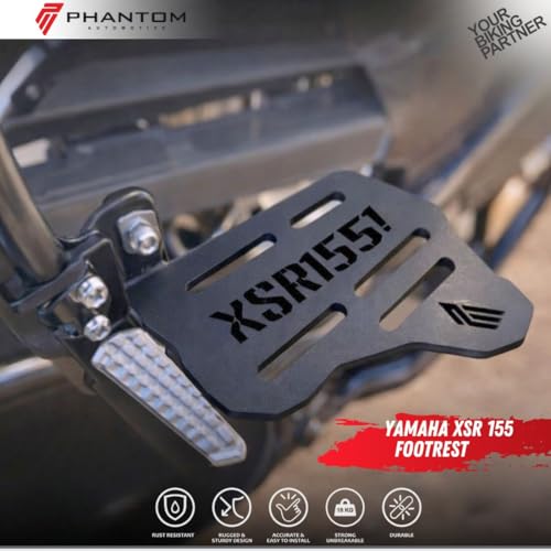 Image of Phantom Heavy Duty Pillion Footrest Yamaaha XSR 155 | 4mm Thickness CNC Machined Mild Steel | High Precision Motorcycle Accessory | Matte Black Finish (Left Side)