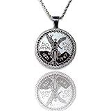 Shop-iGold Collar Moneda Centenario Mexicano – Colgante 50 Pesos Helado con Baño de Oro Blanco 14k y Cadena de Cuerda 2.5mm, Joyería de Acero Inoxidable (22)